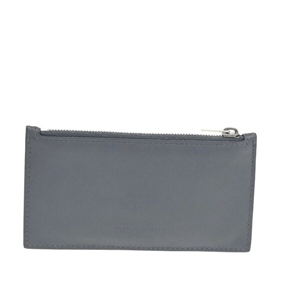 BOTTEGA VENETA Logo Intrecciato Card Coin Case Wallet Leather Gray SHW 61EF012 - Picture 3 of 13